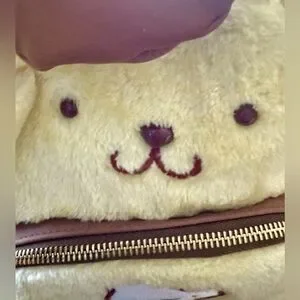 RARE Loungefly Cute Fun Pompompurin Sanrio Mini Fuzzy Backpack Yellow HTF NWOT Loungefly Sanrio Pompompurin Fuzzy Plushy Mini Backpack | eBay main image 2